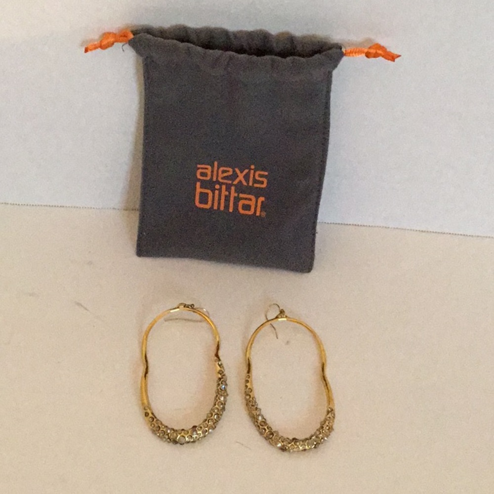 Alexis Bittar Gold ToneCrystal-Embellished Oval Hoop Earrings